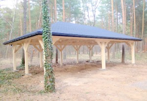 Wiata drewniana 5x10, masywna, pod zielony dach
