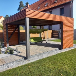 Wiata drewniana 4.5x5, nowoczesna - Gliwice