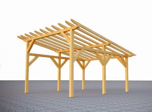 Konstrukcja wiaty jednospadowej jednostanowiskowej MAJORKA 5x4,1