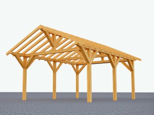 Konstrukcja wiaty dwuspadowej jednostanowiskowej KORSYKA 5x4