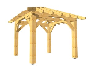 Konstrukcja wiaty  3,2 x 3,2  dach kopertowy 