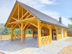 Wiata drewniana 7x17, biesiadna - Serce Beskidu