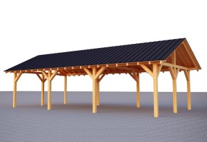 Wiata dwuspadowa trzystanowiskowa IKARIA 5x10, wersja standard
