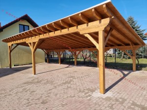 Wiata drewniana 5x11.5, dach jednospadowy - Wierzchucice