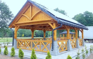 Wiata drewniana 5x7, jednostanowiskowa, fotowoltaiczna - Słopnice